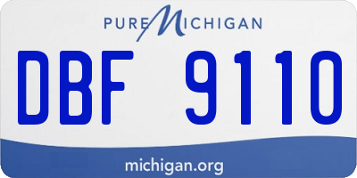 MI license plate DBF9110