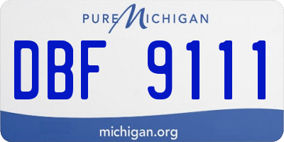 MI license plate DBF9111