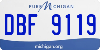 MI license plate DBF9119