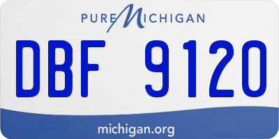 MI license plate DBF9120