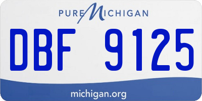 MI license plate DBF9125