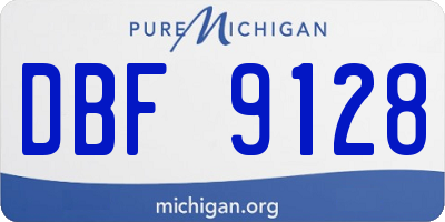 MI license plate DBF9128
