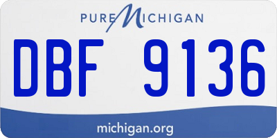 MI license plate DBF9136