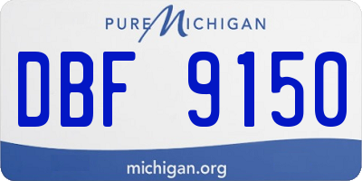 MI license plate DBF9150
