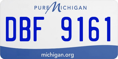 MI license plate DBF9161