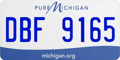 MI license plate DBF9165