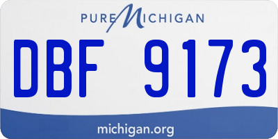 MI license plate DBF9173