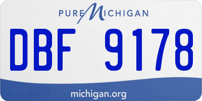 MI license plate DBF9178