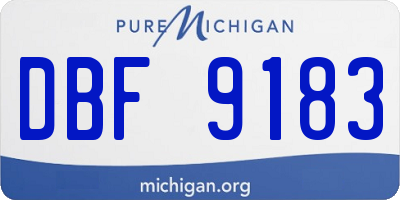 MI license plate DBF9183