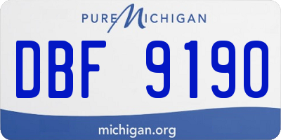 MI license plate DBF9190