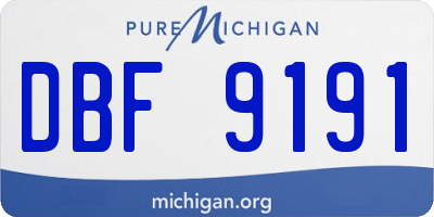 MI license plate DBF9191
