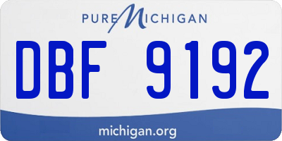 MI license plate DBF9192