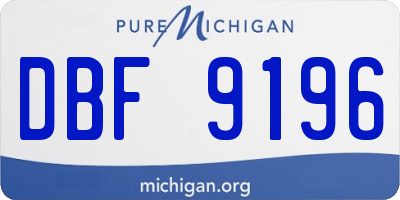 MI license plate DBF9196