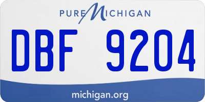 MI license plate DBF9204