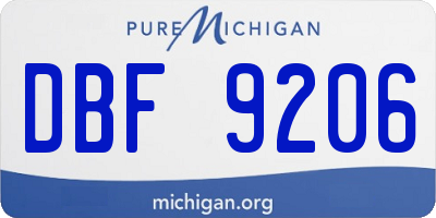 MI license plate DBF9206