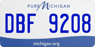 MI license plate DBF9208