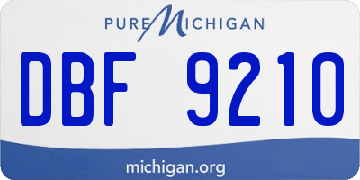 MI license plate DBF9210