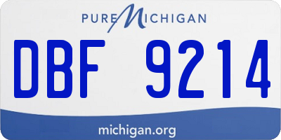 MI license plate DBF9214