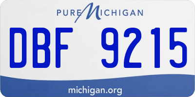 MI license plate DBF9215