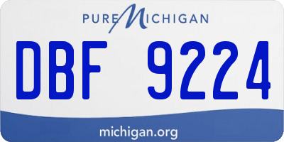 MI license plate DBF9224