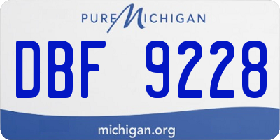 MI license plate DBF9228