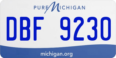 MI license plate DBF9230