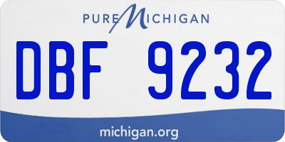 MI license plate DBF9232