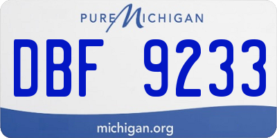 MI license plate DBF9233