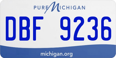 MI license plate DBF9236