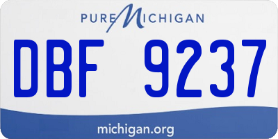 MI license plate DBF9237