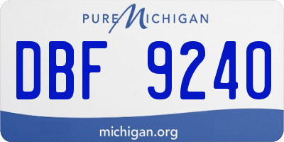 MI license plate DBF9240