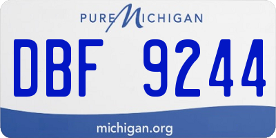 MI license plate DBF9244