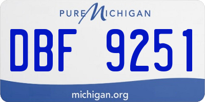 MI license plate DBF9251