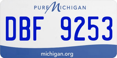 MI license plate DBF9253