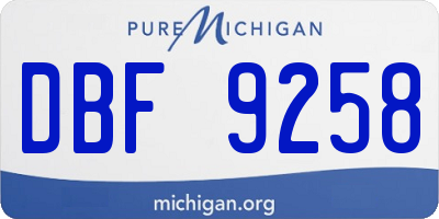 MI license plate DBF9258