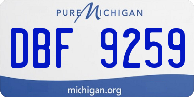 MI license plate DBF9259