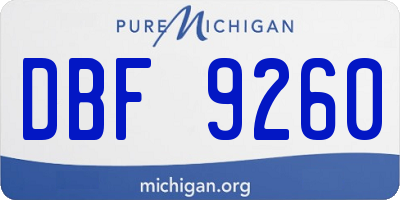 MI license plate DBF9260