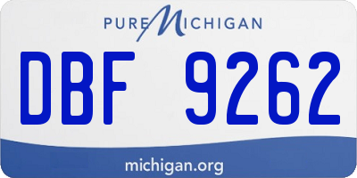 MI license plate DBF9262