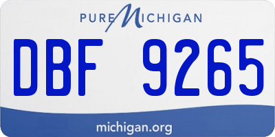 MI license plate DBF9265