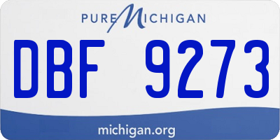 MI license plate DBF9273