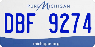 MI license plate DBF9274