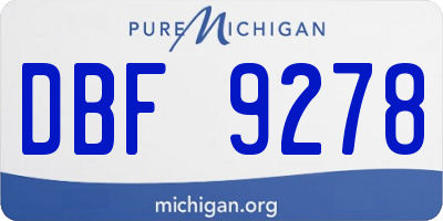 MI license plate DBF9278