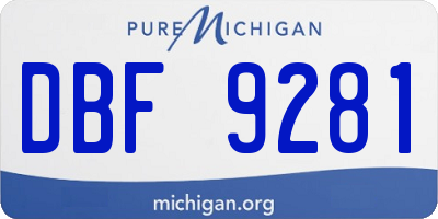 MI license plate DBF9281