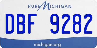MI license plate DBF9282