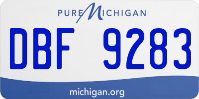 MI license plate DBF9283