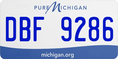 MI license plate DBF9286