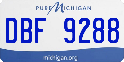 MI license plate DBF9288