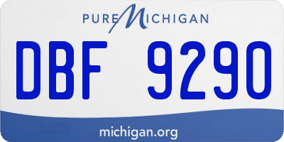 MI license plate DBF9290