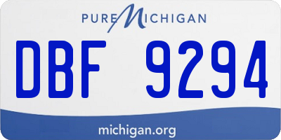 MI license plate DBF9294