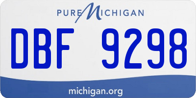 MI license plate DBF9298